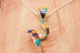Calvin Begay Genuine Spiny Oyster Shell Sterling Silver Navajo Pendant